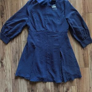 Vici Navy Polka Dot Mini Dress